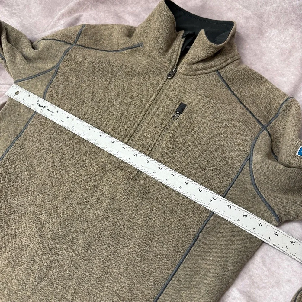 KUHL Revel Half Zip Fleece Pullover Kashmira Mens Medium Oatmeal Brown - Picture 5 of 10